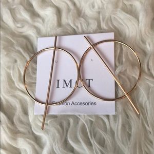 Rose gold circle trendy geometric earrings Nwt